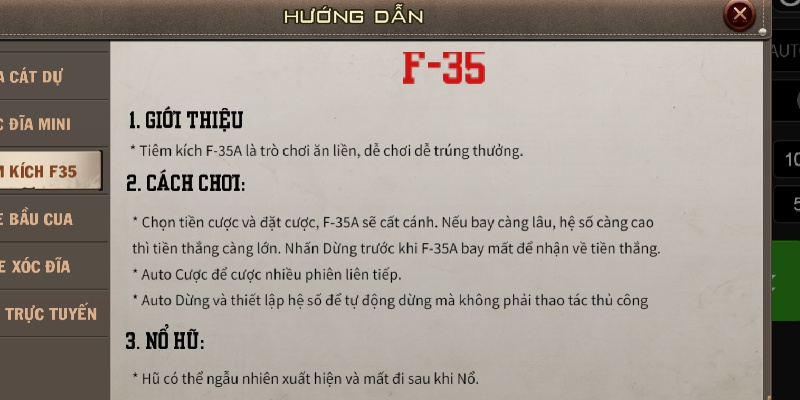 Luật chơi tiêm kích F35